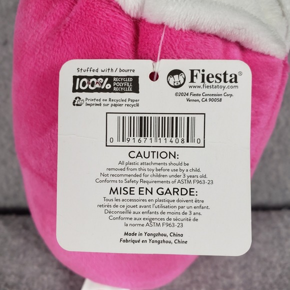 Fiesta Pink Boba Plush Kawaii Bubble Tea Stuffed Toy 6 Inch Foodcore Desk Mascot - Picture 4 of 10